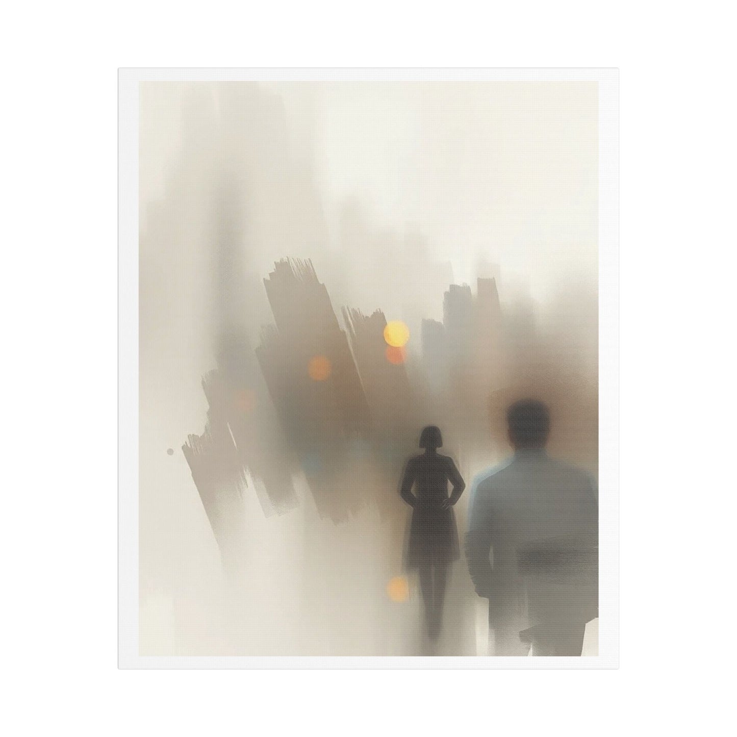 Faded Pastel Abstract Decor Art V 'Designed by AI' Print on Canvas