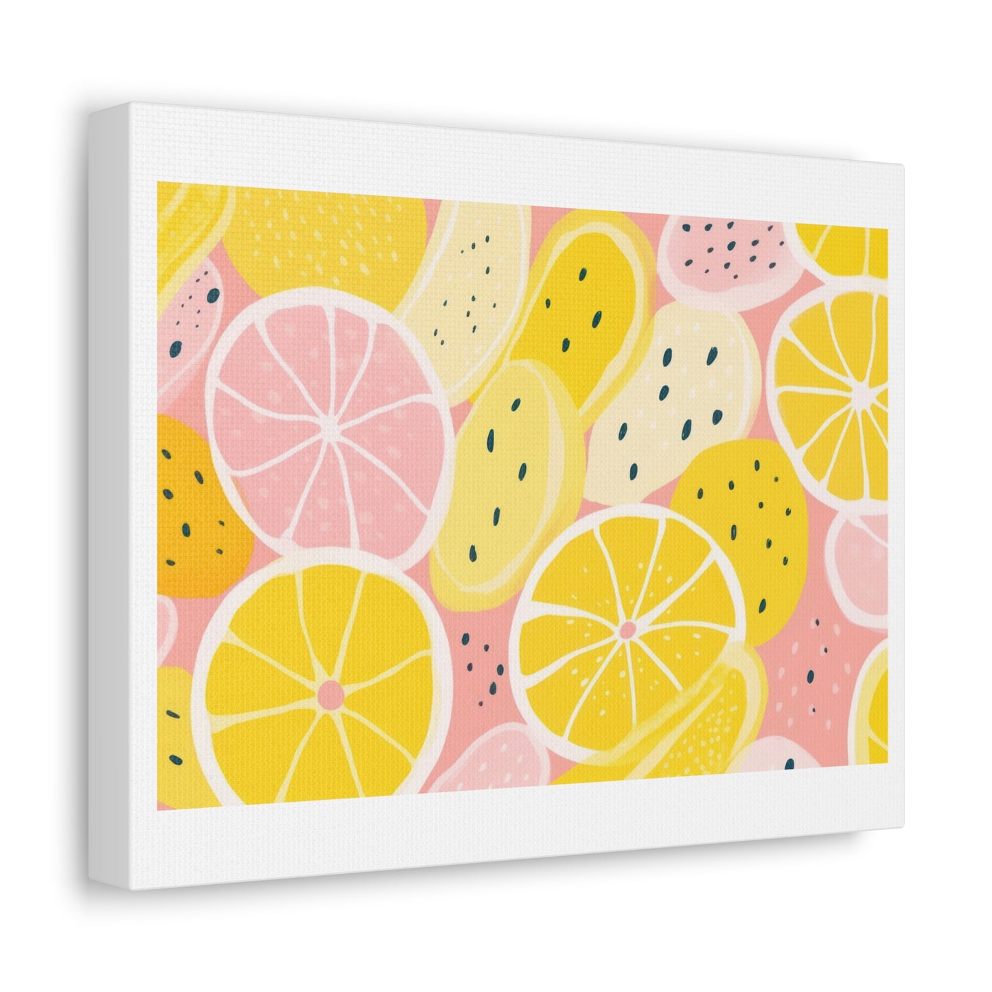 Memphis Lemon Abstract Painting 'Designed by AI' Art Print on Canvas