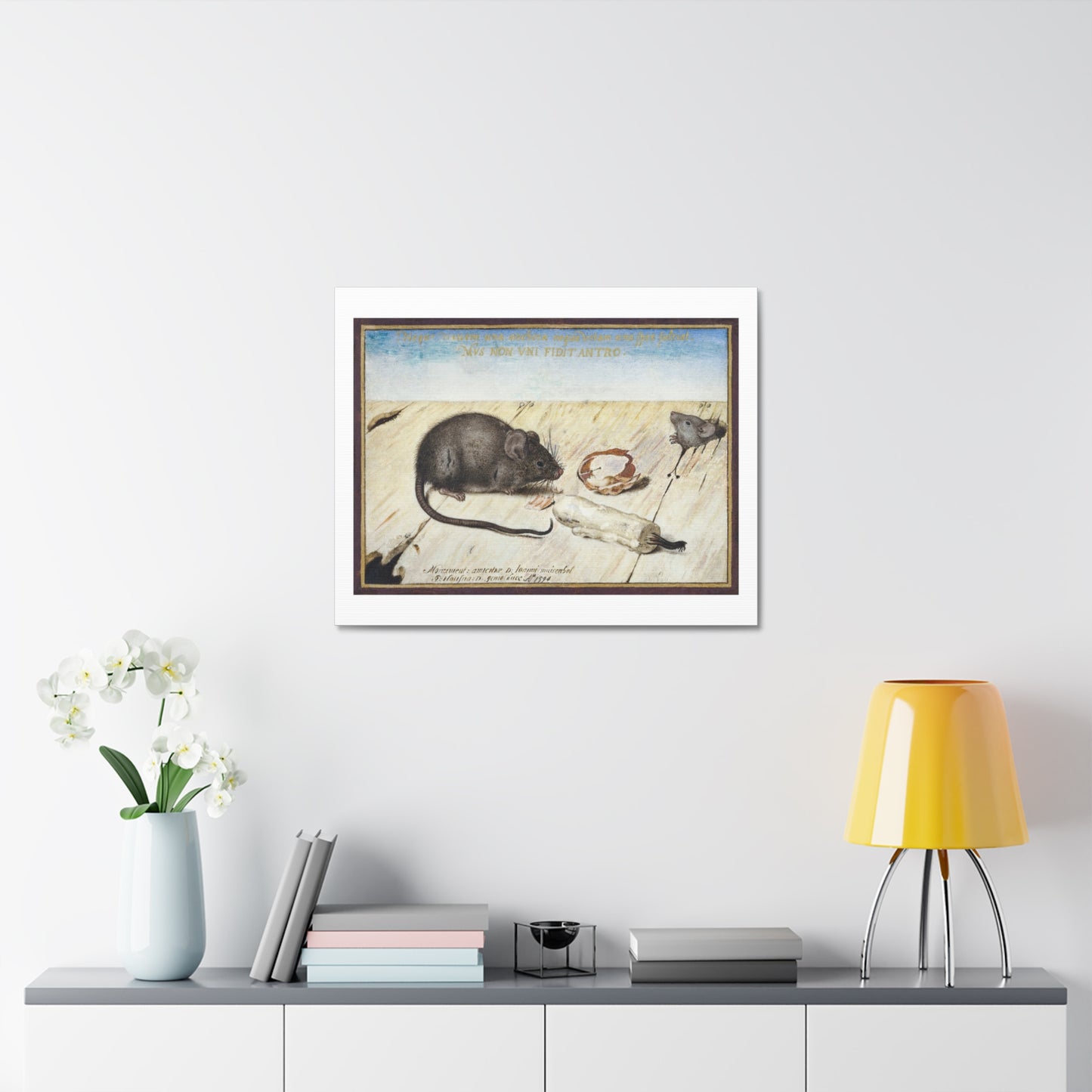 Two Mice (1594) by Joris Hoefnagel, from the Original, Art Print on Canvas