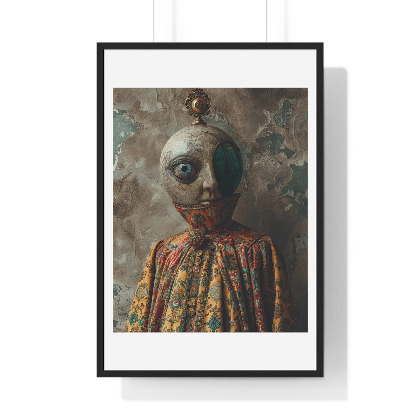 Head Replacement III, Abstract Art 'Designed by AI', Framed Art Print