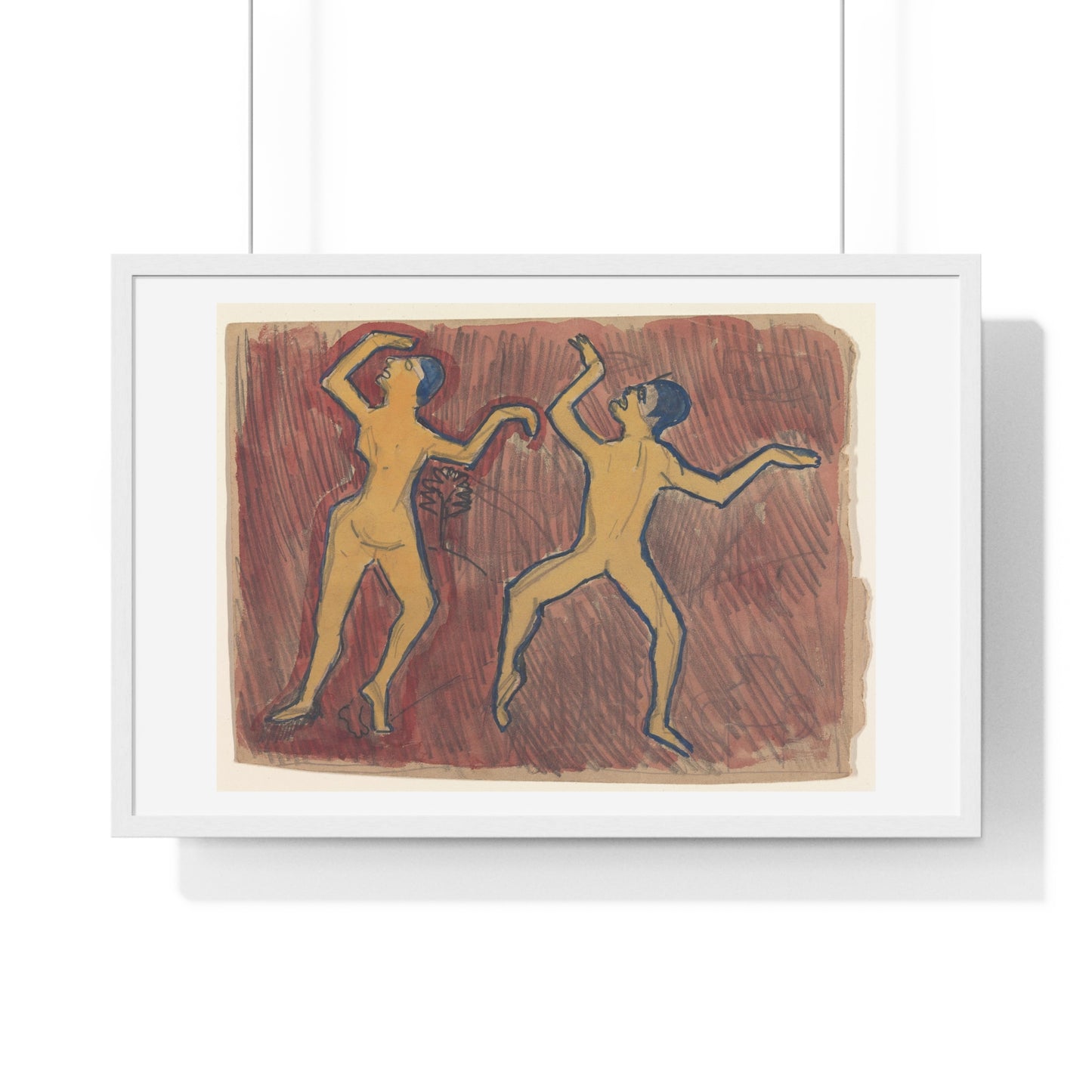 Study of Two Frenzied Dancers 'Cave of the Golden Calf' (1912) by Spencer Frederick Gore, from the Original, Framed Art Print