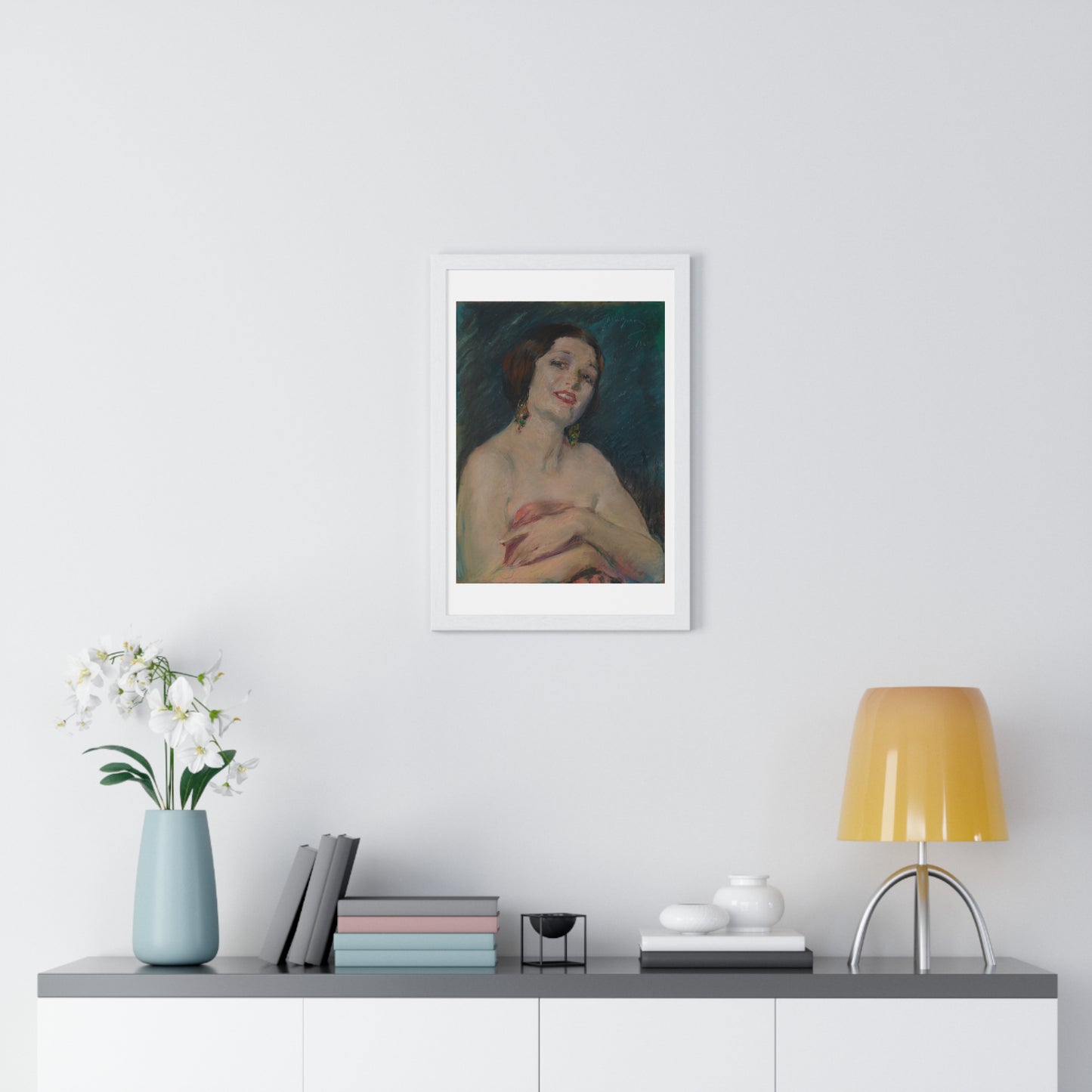Model Holding Drapery (circa 1929) by Alice Pike Barney, from the Original, Framed Art Print