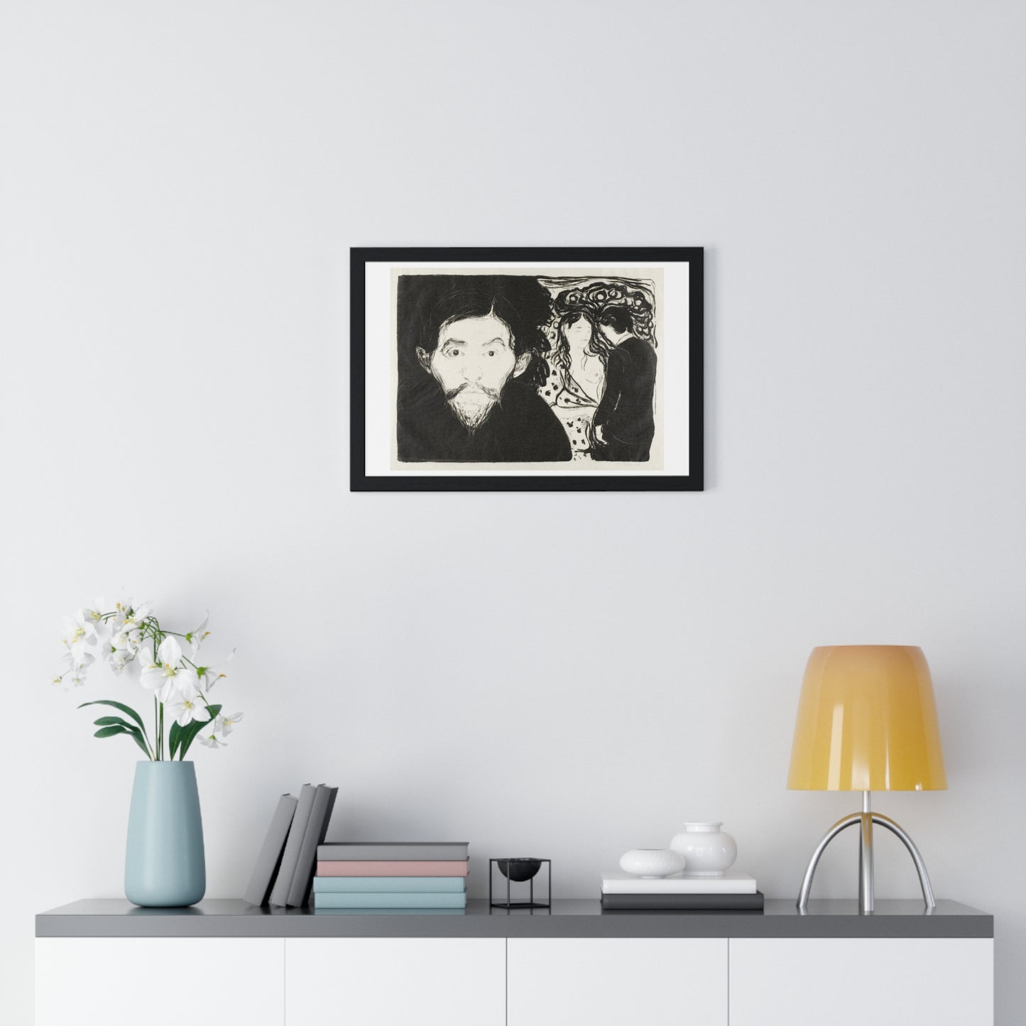 Jealousy I (1896) by Edvard Munch, from the Original, Framed Art Print