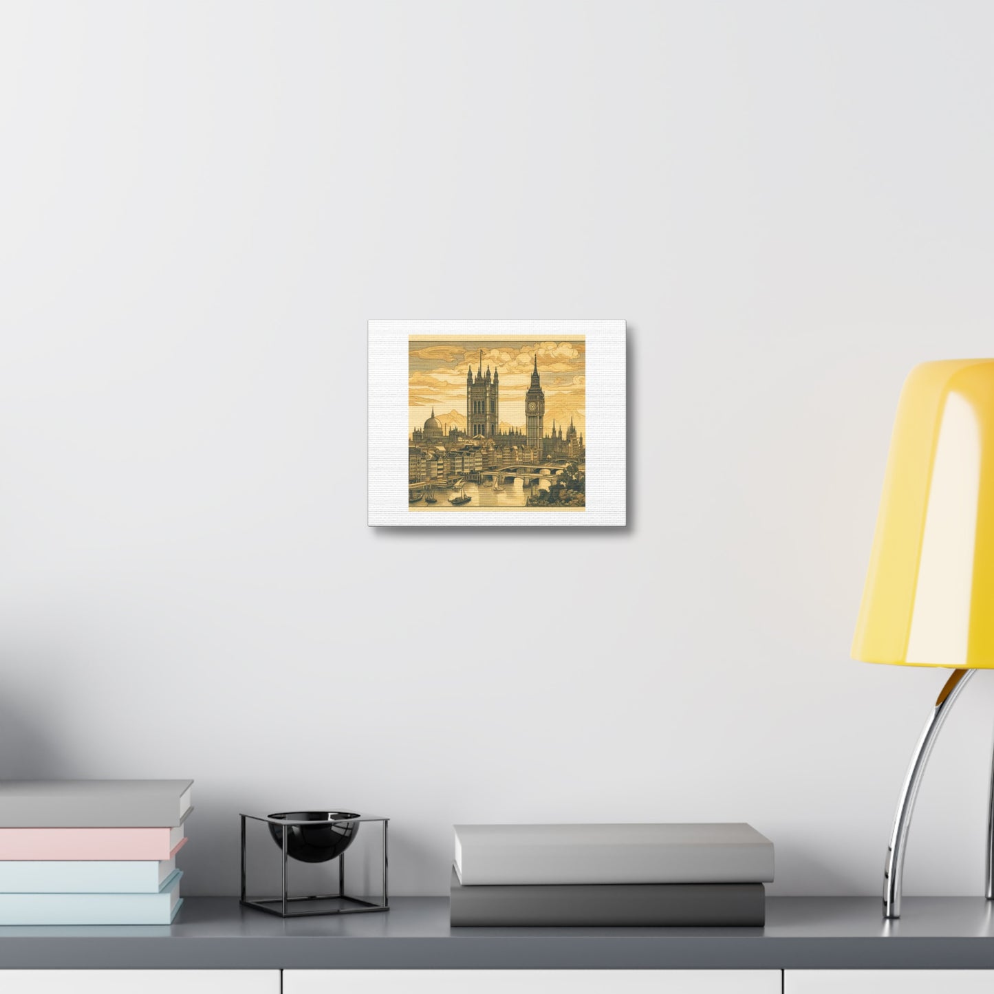 Woodblock Print of London in the Style of Hokusai 'Designed by AI' Art Print on Canvas