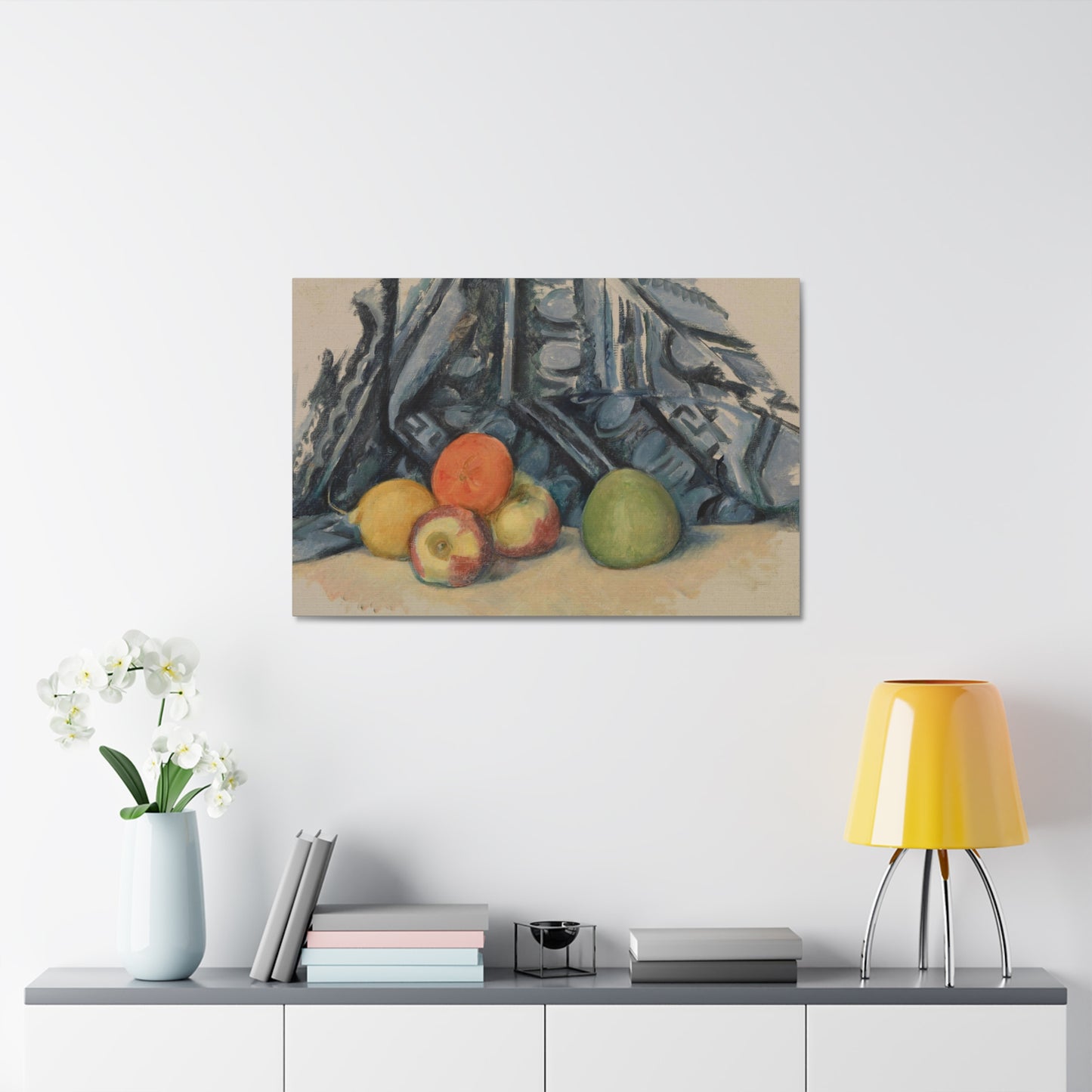 Apples and Cloth 'Pommes et Tapis' (1893–1894) by Paul Cézanne, Canvas Print from the Original Oil on Canvas