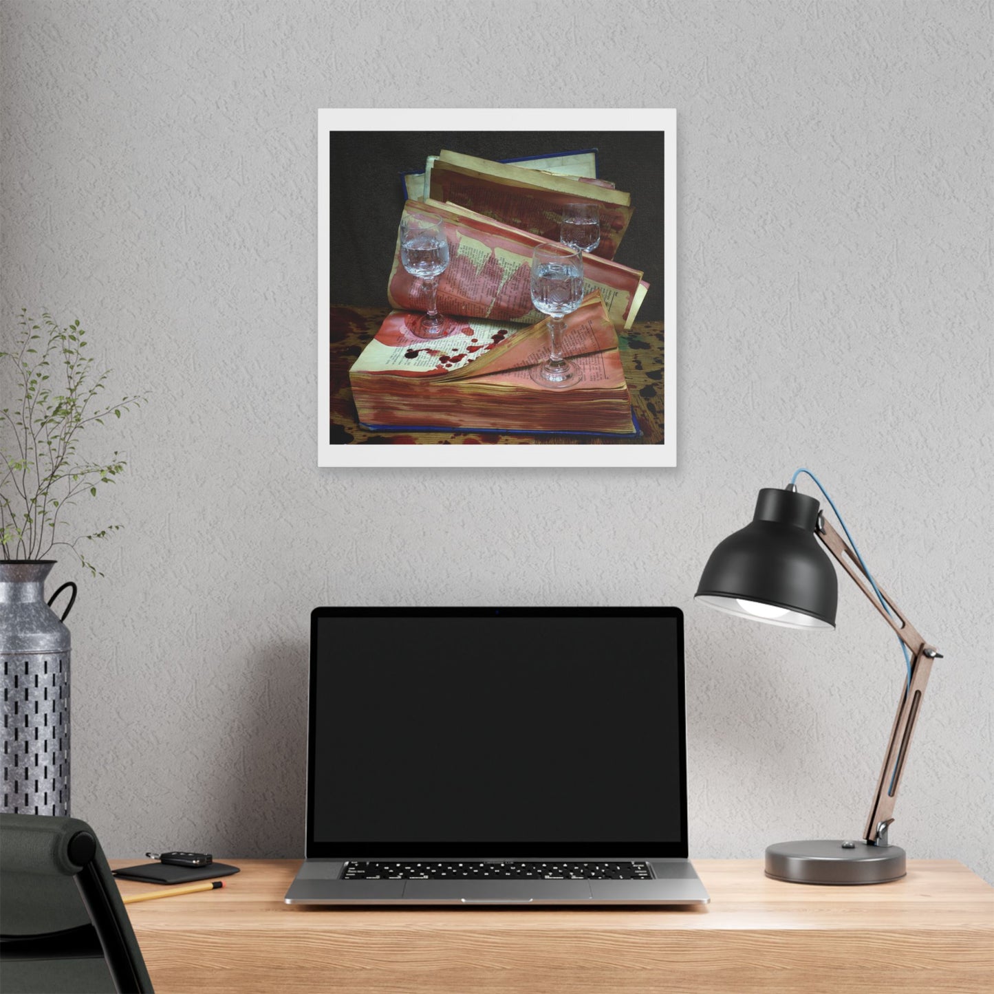 Night in the Library 'Designed by AI' Canvas Art Print