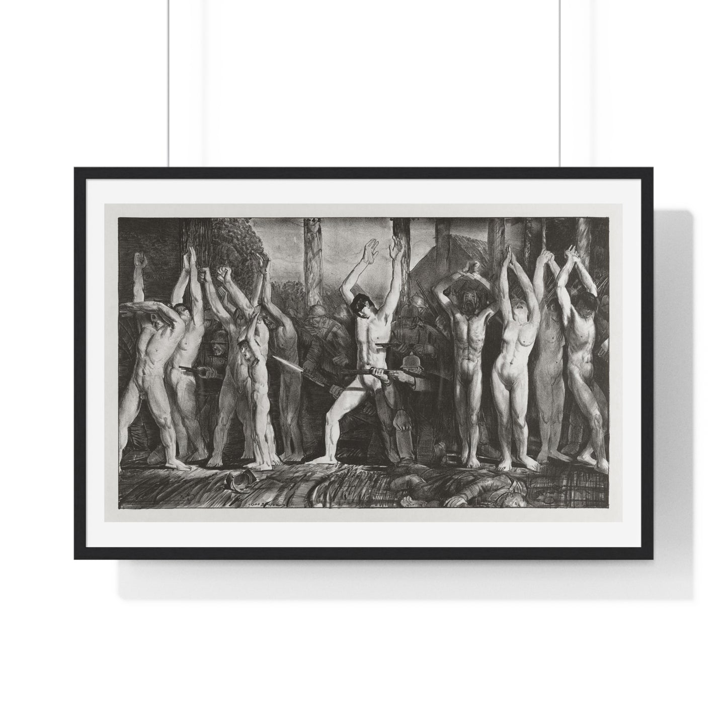 The Barricade, First Stone (1918) by George Wesley Bellows, from the Original, Framed Print