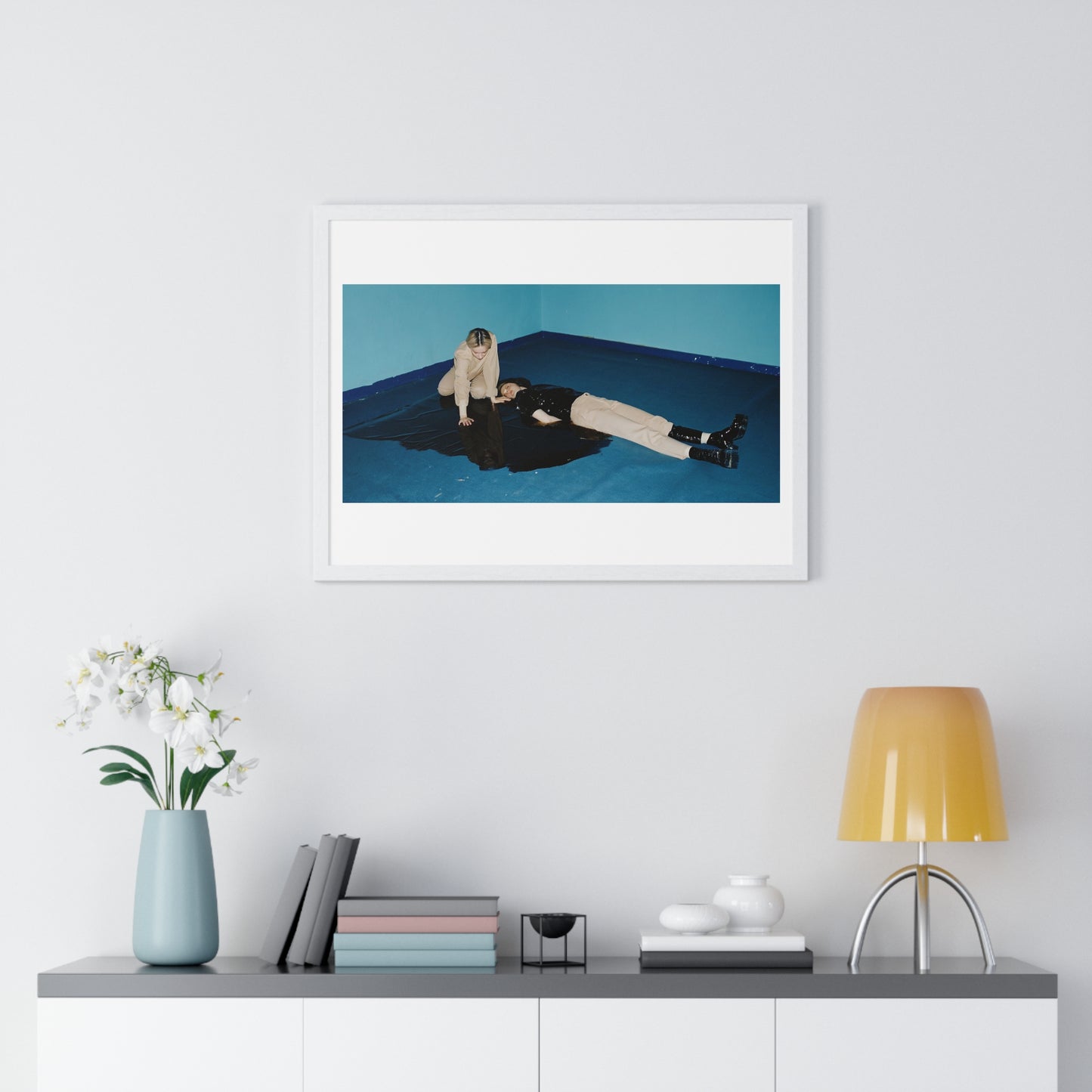 Macabre Death and Existential Exploration 'Designed by AI' Framed Art Print