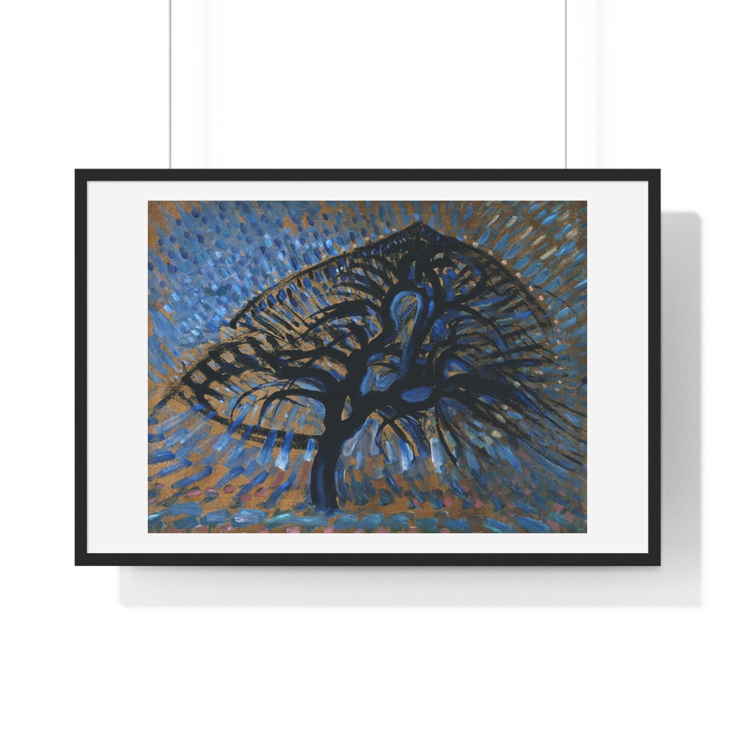 Apple Tree, Pointillist Version (1908–1909) by Piet Mondrian, from the Original, Framed Art Print