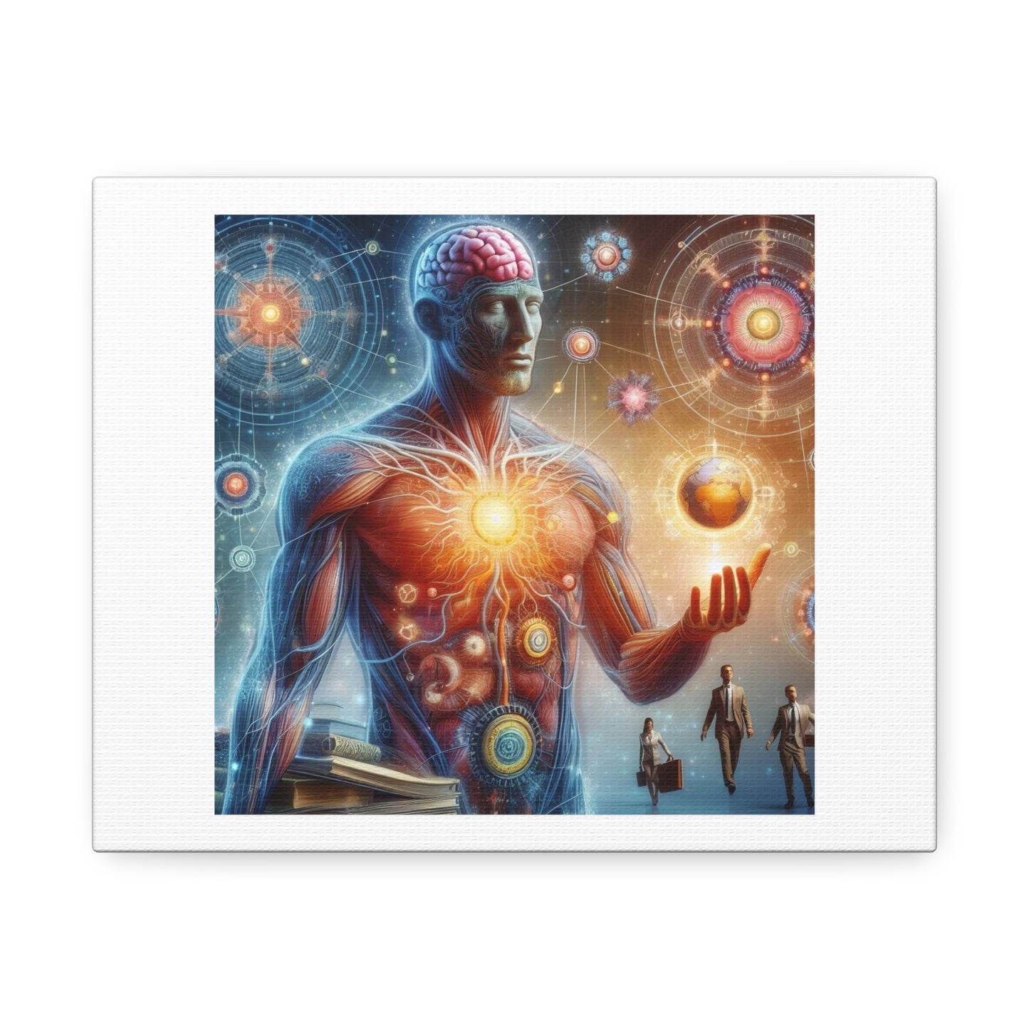 If You Are Conscious Be Brave Enough to Drop Knowlege on Other People, Art Print 'Designed by AI' on Canvas