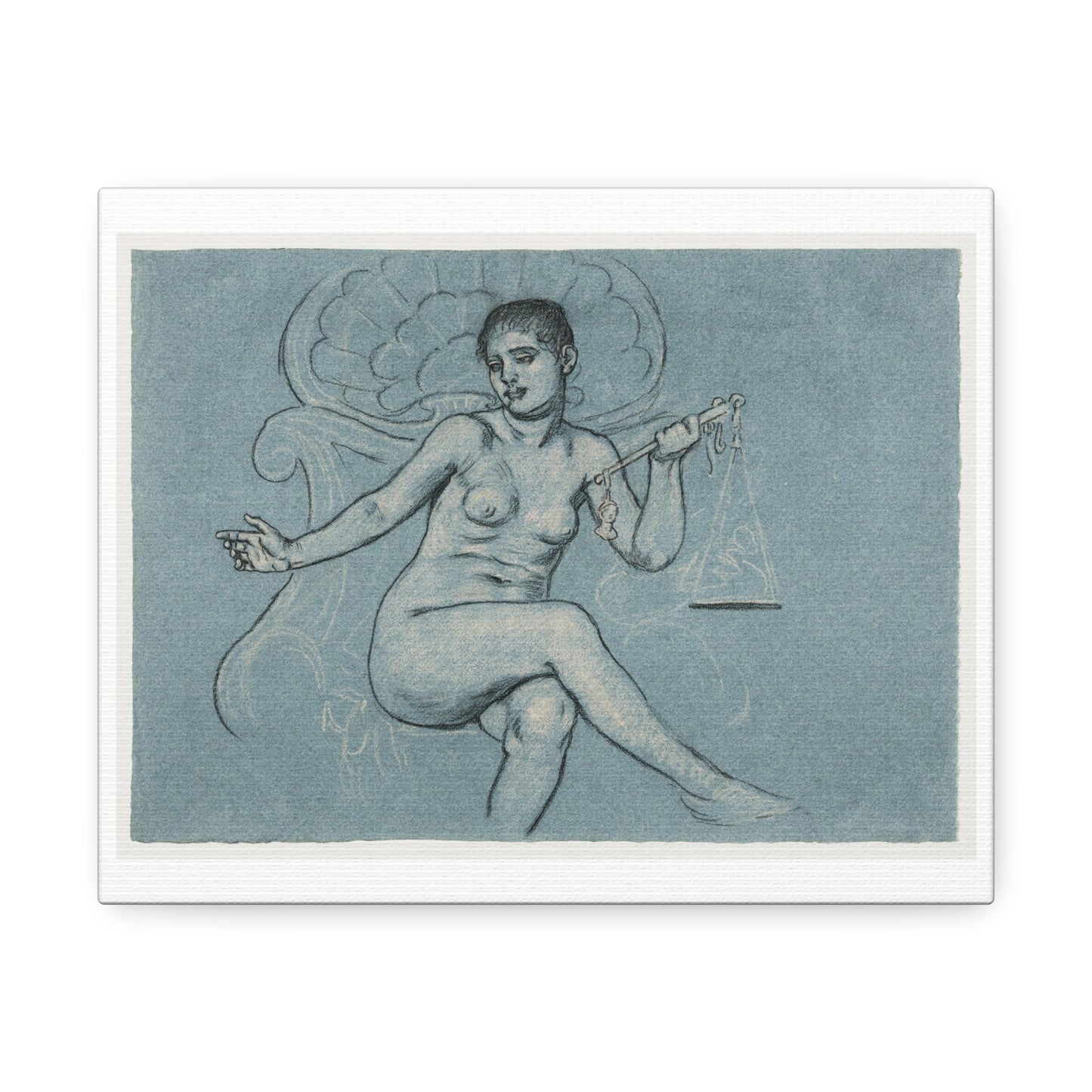 Study for Central Figure in Corrupt Legislation (1895) by Elihu Vedder, Art Print from the Original on Canvas