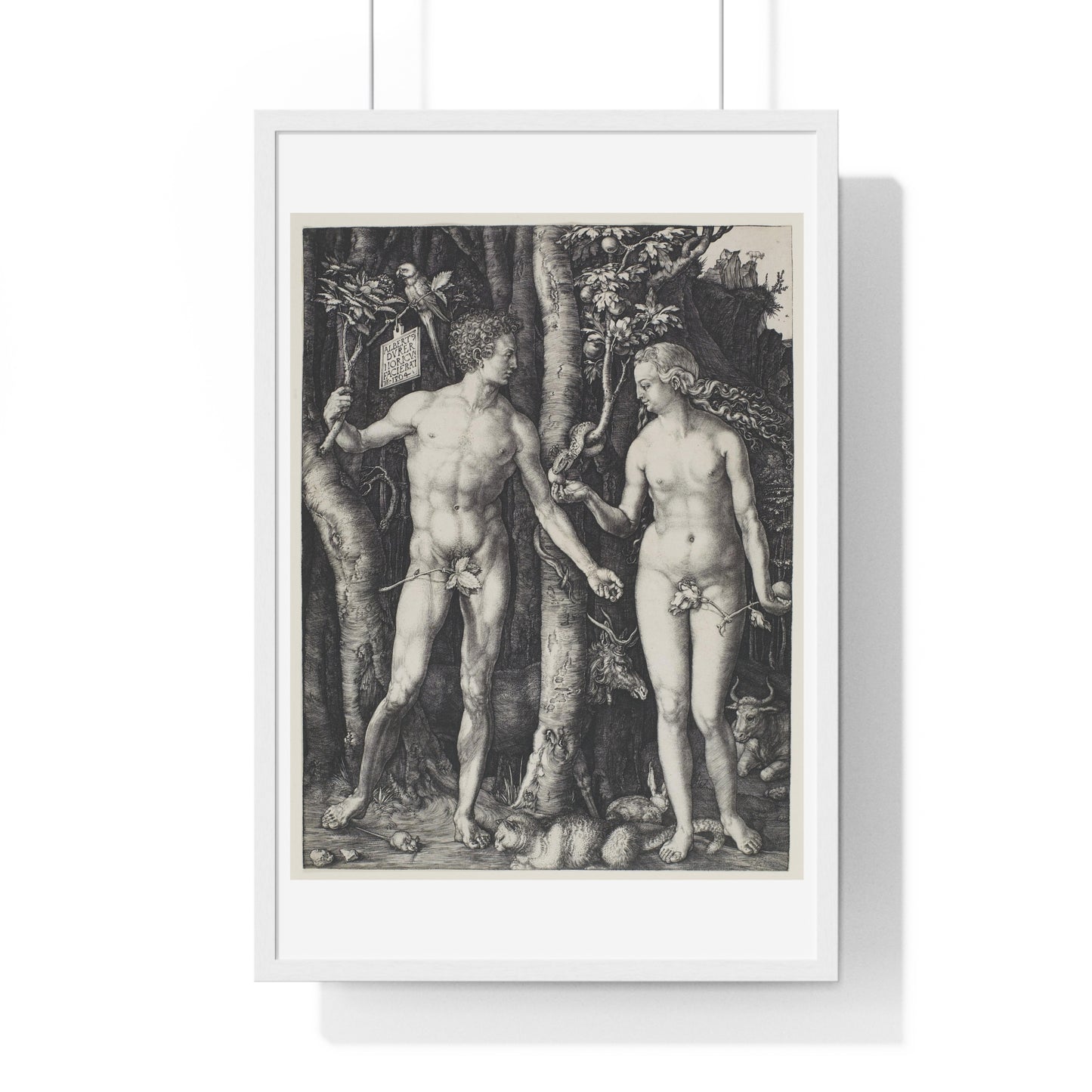 Adam and Eve (1504) by Albrecht Dürer from the Original, Framed Art Print