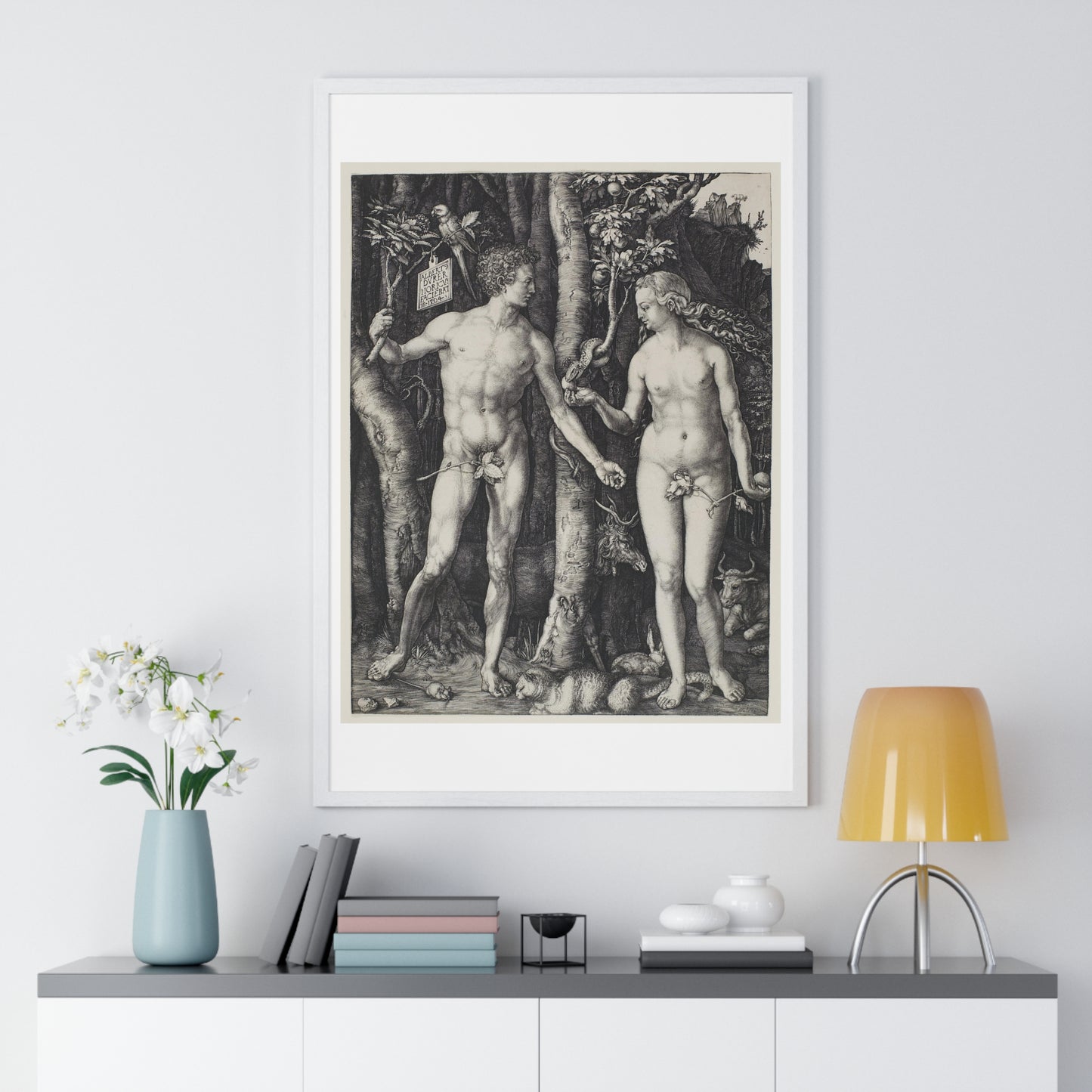 Adam and Eve (1504) by Albrecht Dürer from the Original, Framed Art Print