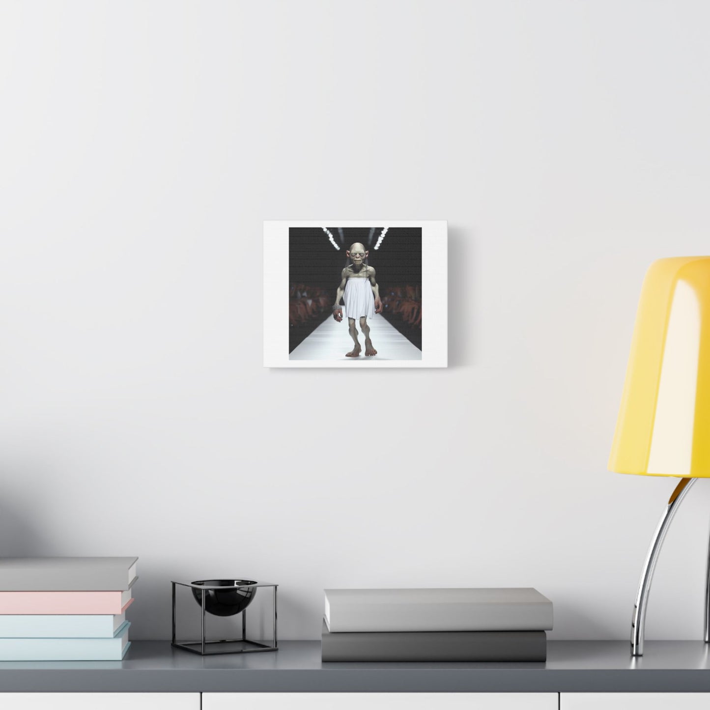 Gollum on the Fashion Catwalk II 'Designed by AI', Art Print on Canvas