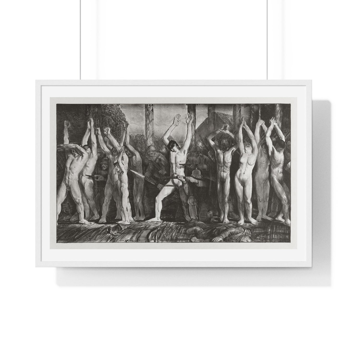 The Barricade, First Stone (1918) by George Wesley Bellows, from the Original, Framed Print