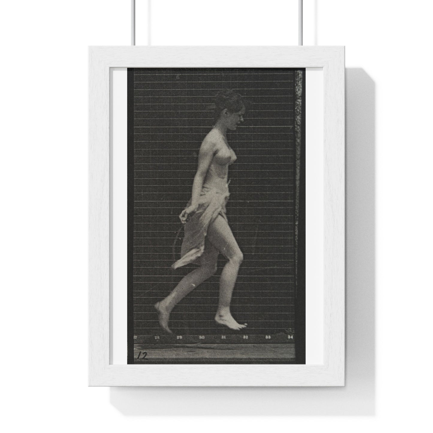 Woman Skipping, Collotype after Eadweard Muybridge (1887) from the Original, Wooden Framed Print