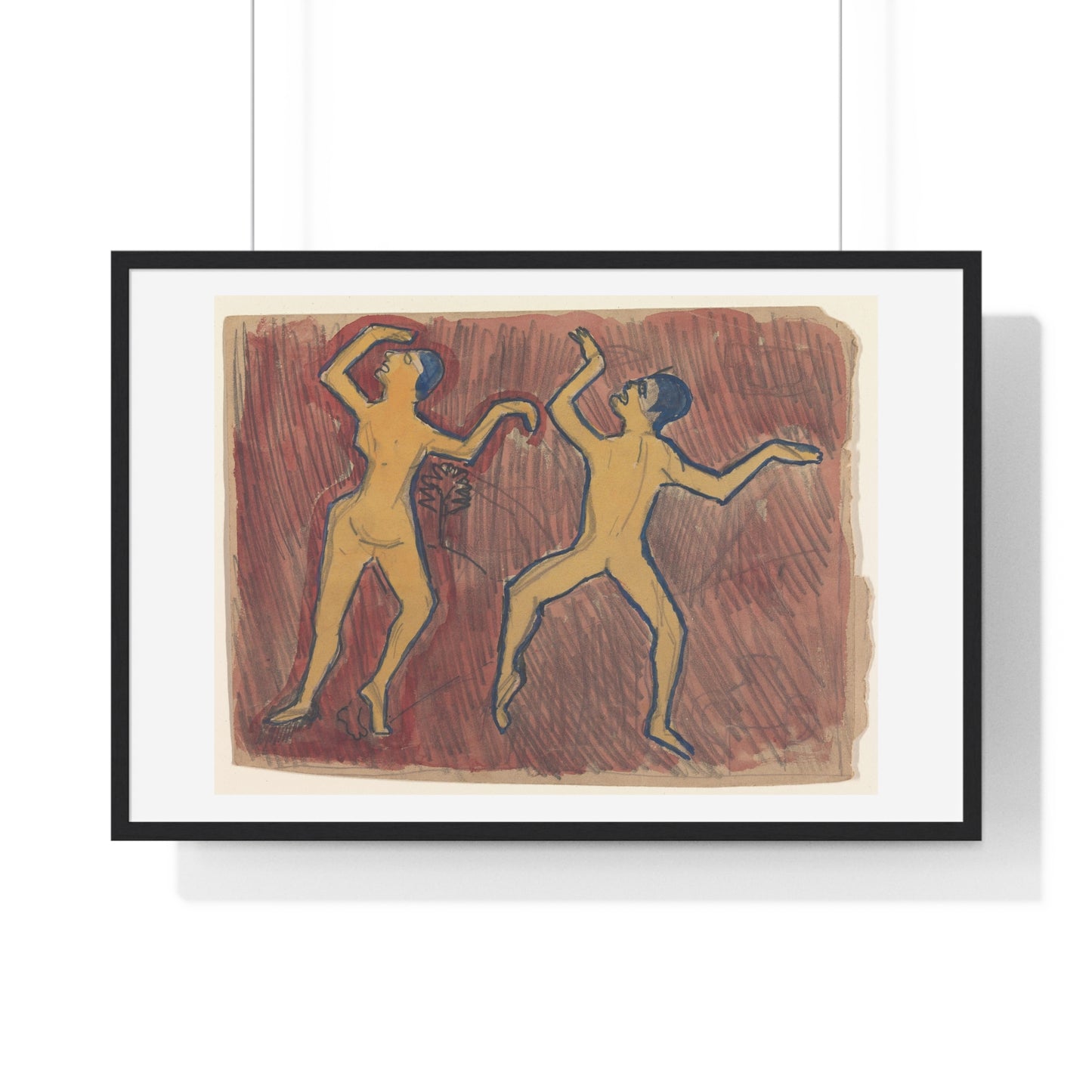 Study of Two Frenzied Dancers 'Cave of the Golden Calf' (1912) by Spencer Frederick Gore, from the Original, Framed Art Print