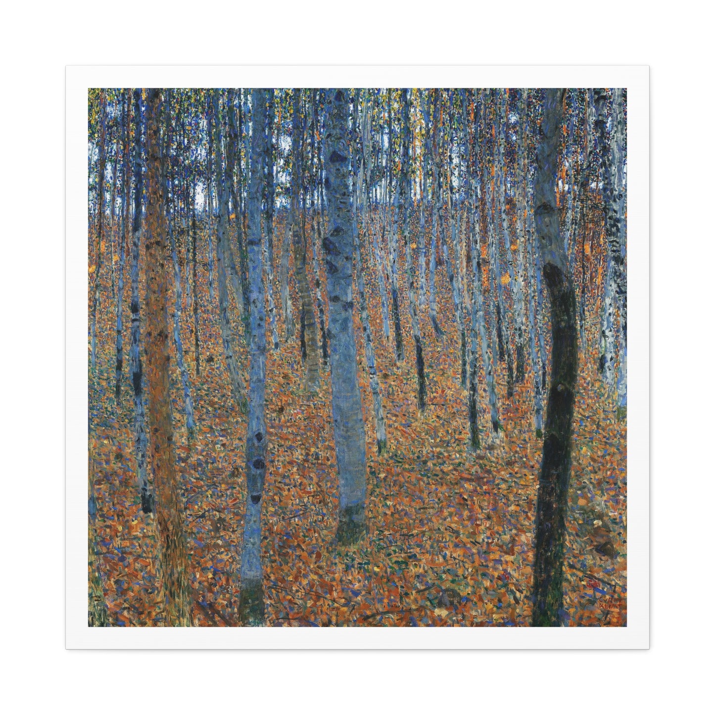 Beech Grove I (1902) by Gustav Klimt, from the Original, Art Print on Canvas