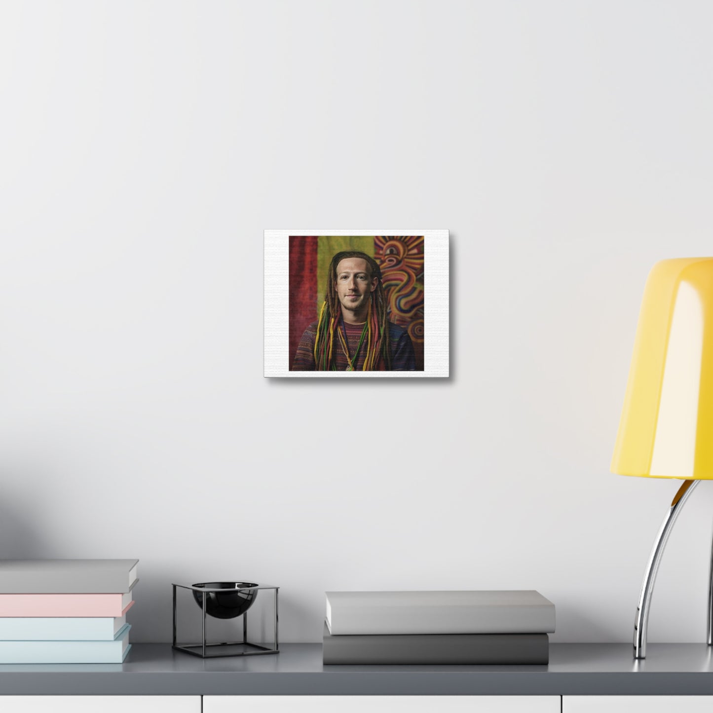 Rasta Mark Zuckerberg 'Designed by AI' Art Print on Canvas