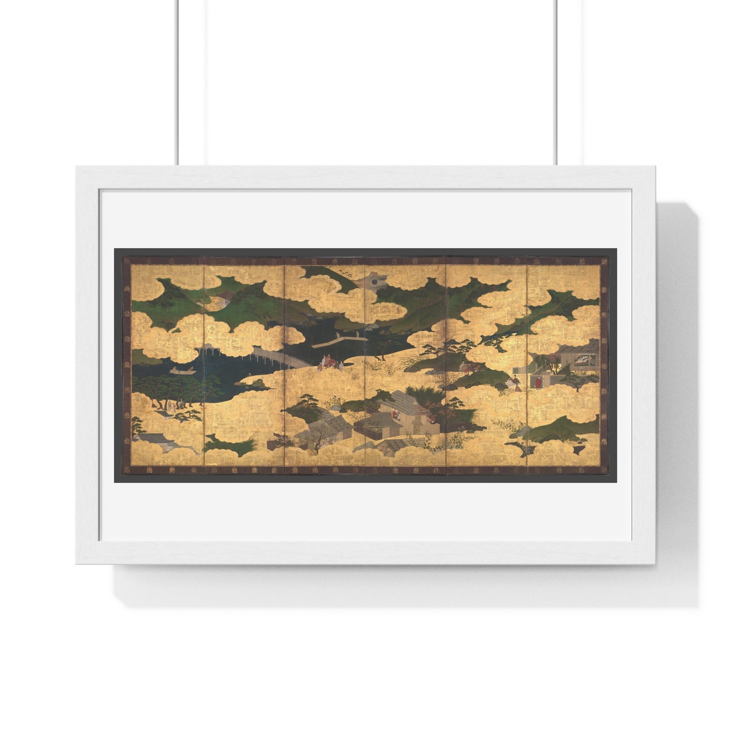 Japanese 13th Century Screen Painting, Kogō and the Imperial Procession to Ōhara, from The Tale of the Heike (Heike Monogatari) Framed Print