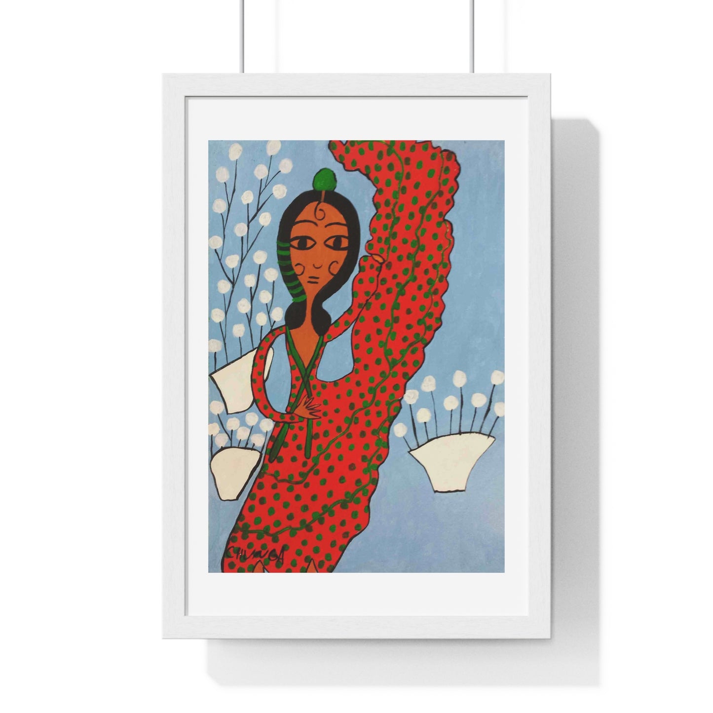 Flamenco Dancer Cartoon Art, from the Original, Framed Print