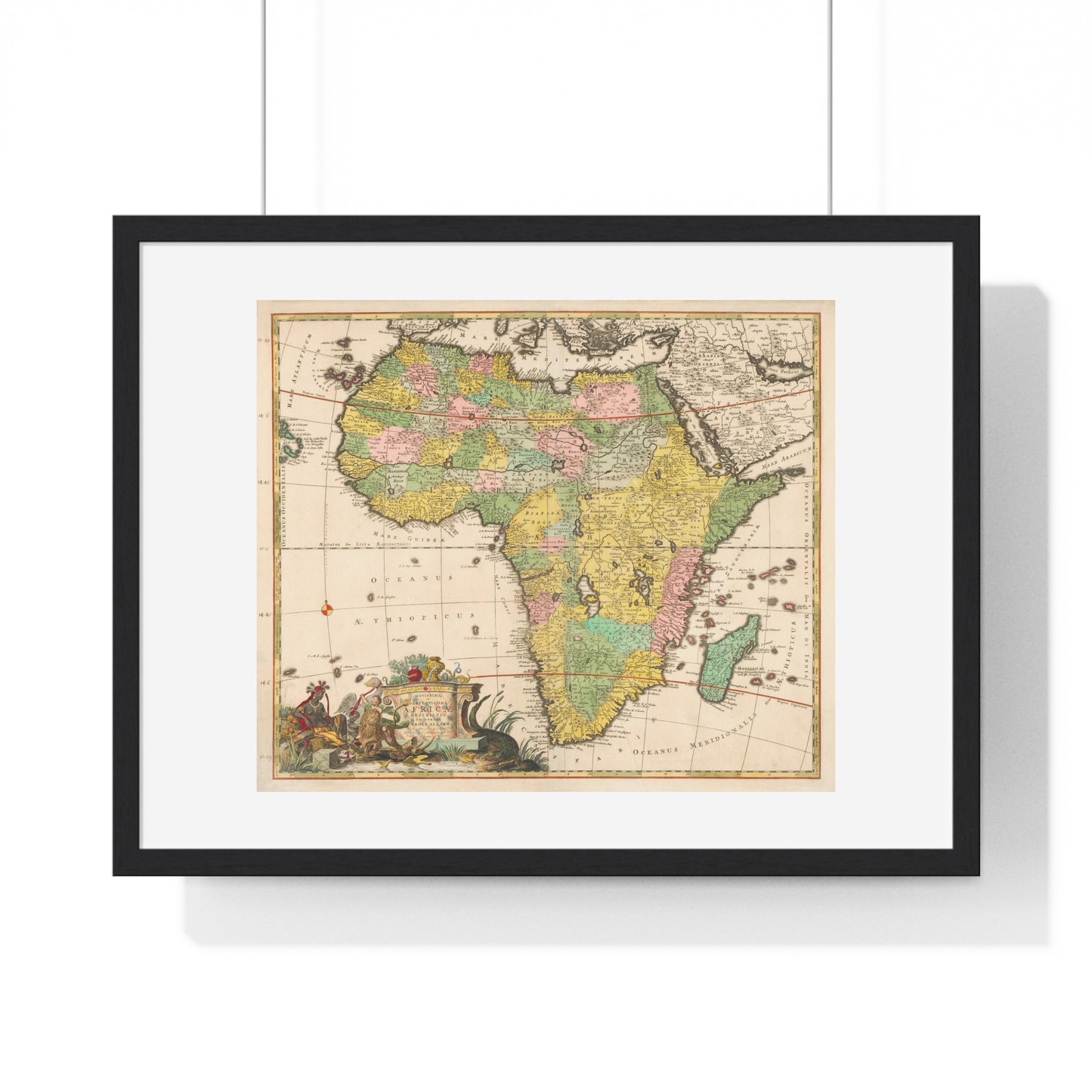 Antique Map of Africa 'Kaart van Afrika' (circa 1690) by Carel Allard, from the Original, Framed Art Print