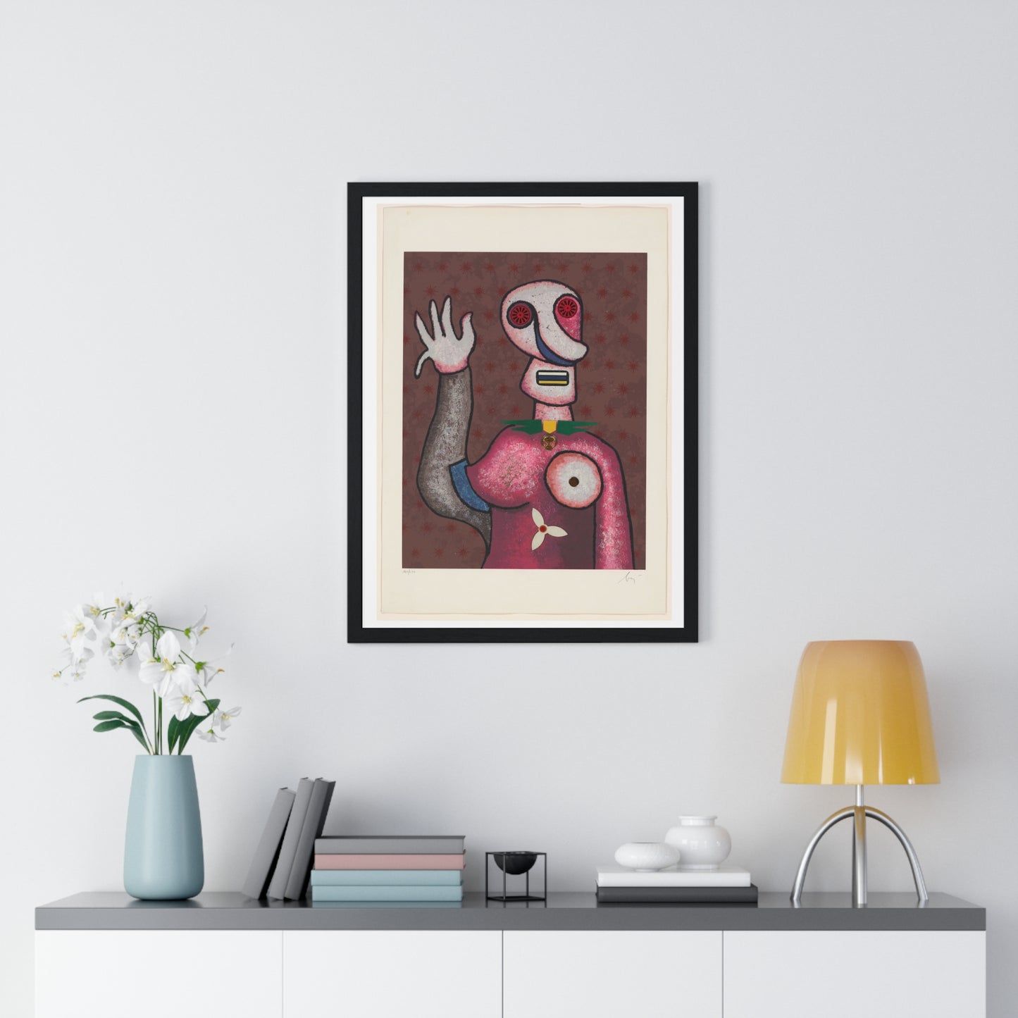 Zwaaiende Ciguur (circa 2009) Artist Unknown, from the Original, Framed Print