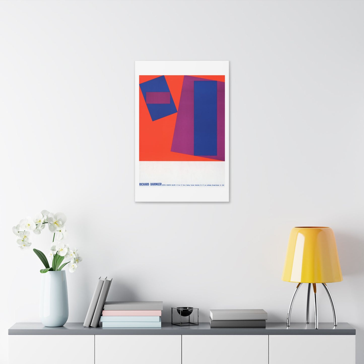 Richard Baringer, Bertha Schaefer Gallery (1963) American Poster, from the Original, Canvas Art Print