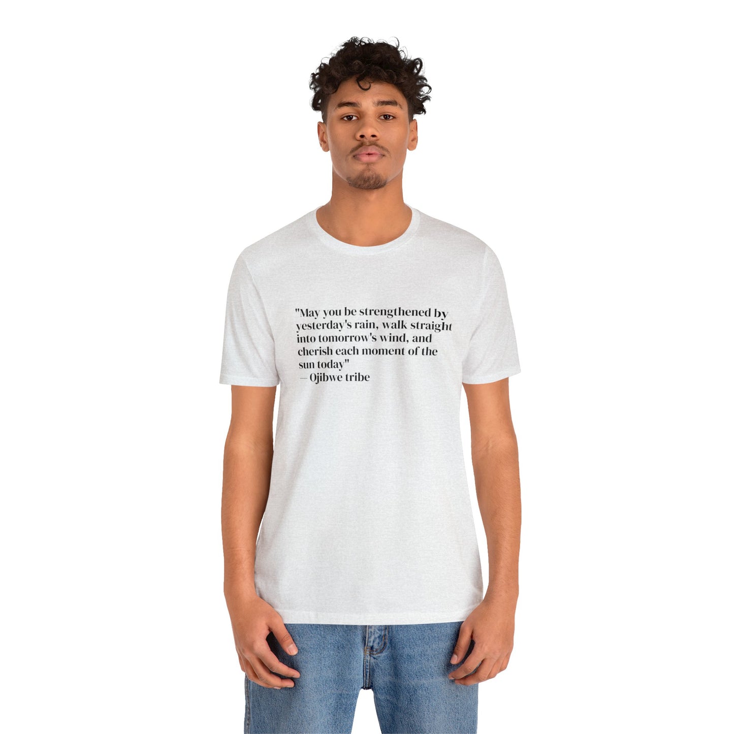 'Gratitude' Ojibwe Native American Tribe Quote, Soft Jersey T-Shirt
