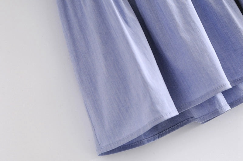 Vireous Tiered Shirt-Style Mini Casual Dress