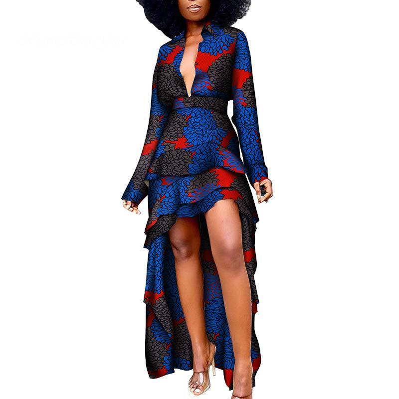 African Ethnic Women's Batik Print Special Occasion Dashki Dress, Plus Sizes