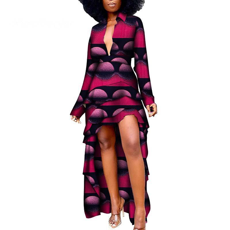 African Ethnic Women's Batik Print Special Occasion Dashki Dress, Plus Sizes