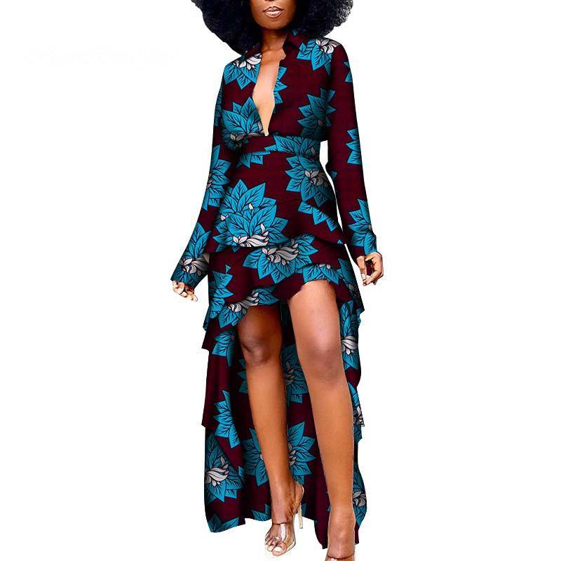 African Ethnic Women's Batik Print Special Occasion Dashki Dress, Plus Sizes