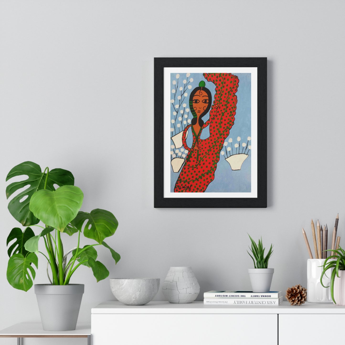 Flamenco Dancer Cartoon Art, from the Original, Framed Print