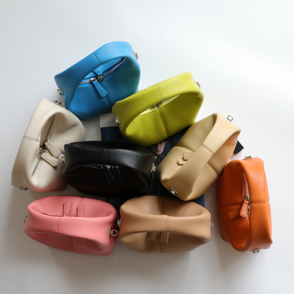 'Under The Bag' Cowhide Leather Hobo Bag, Fashion Messenger Bag, Candy Colours
