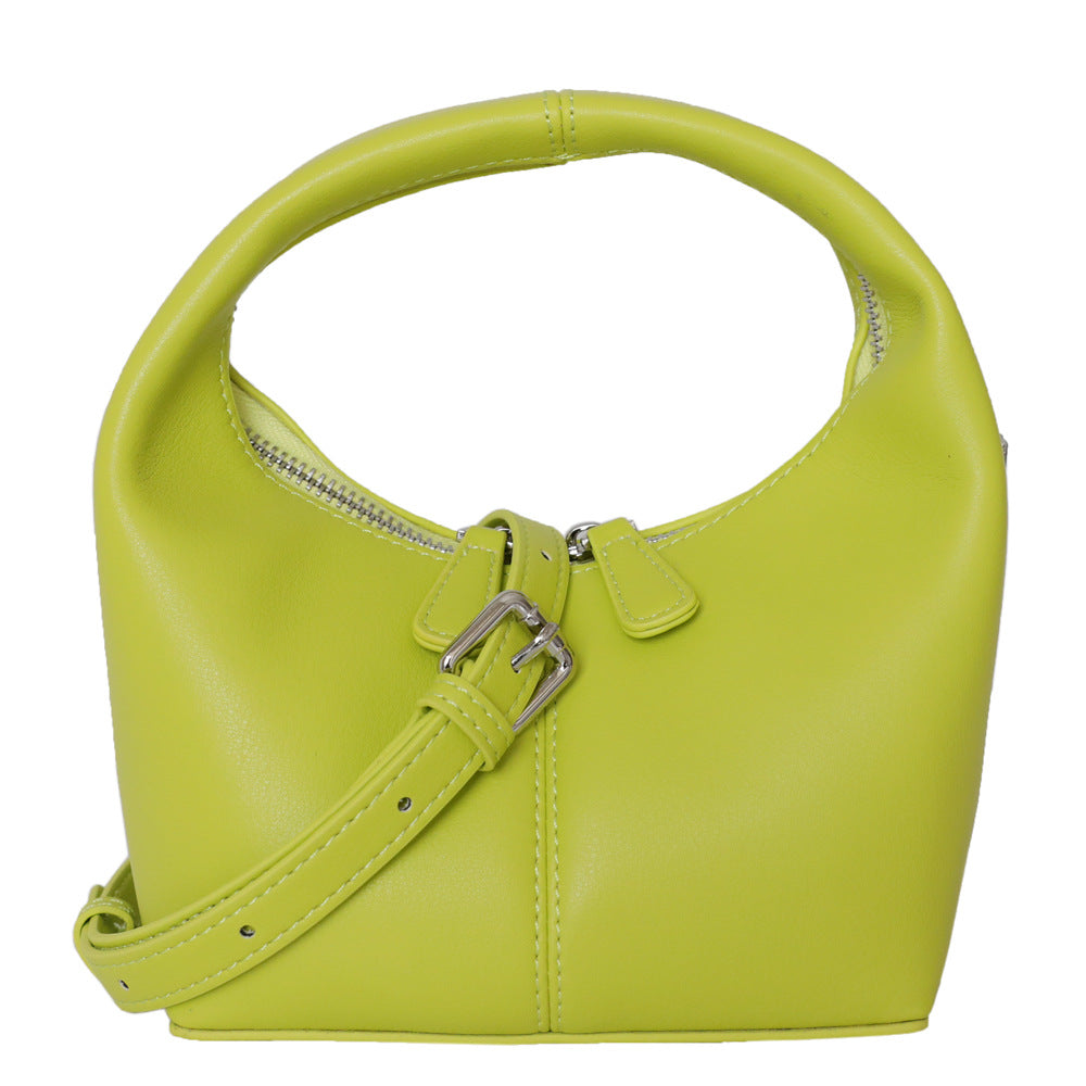 'Under The Bag' Cowhide Leather Hobo Bag, Fashion Messenger Bag, Candy Colours