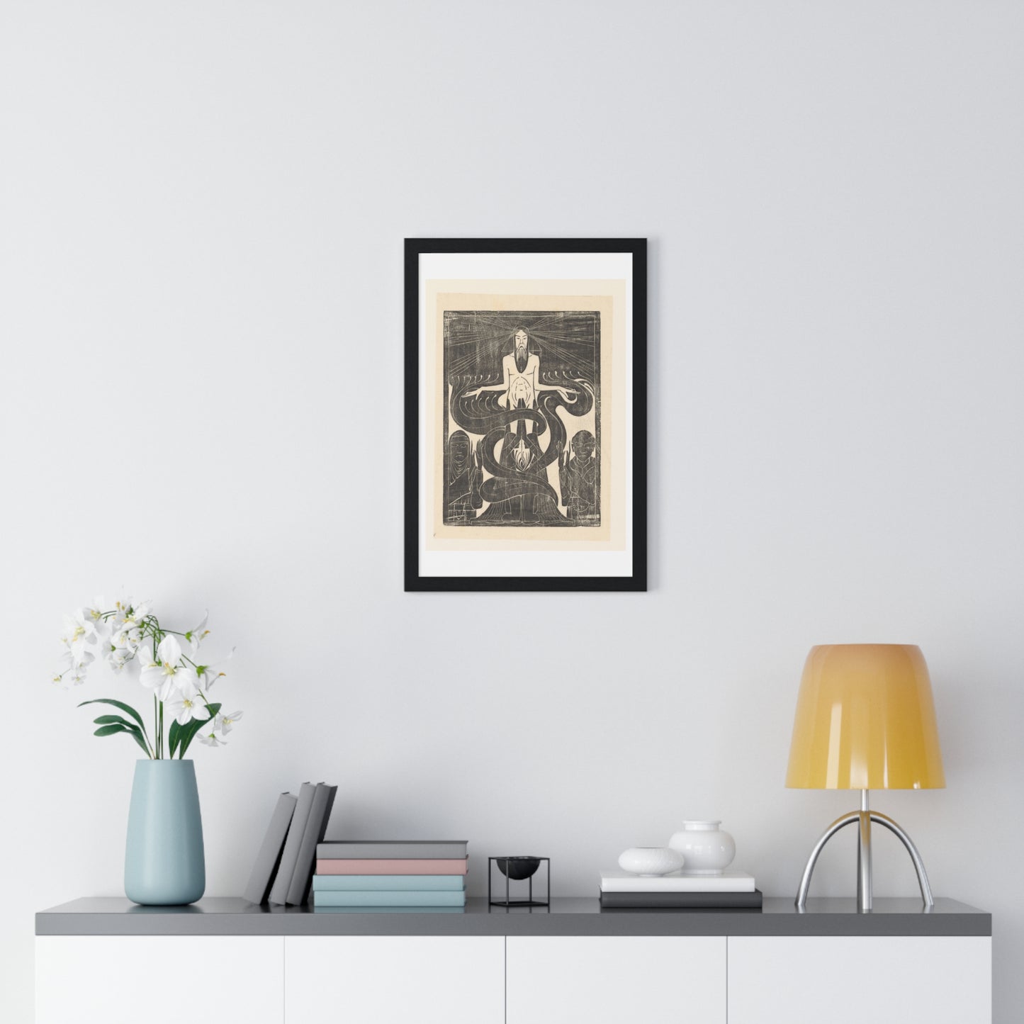 Argonauten Manlijk en Vrouwlijk Vuur (1894) by Karel Petrus Cornelis de Bazel, from the Original, Framed Art Print