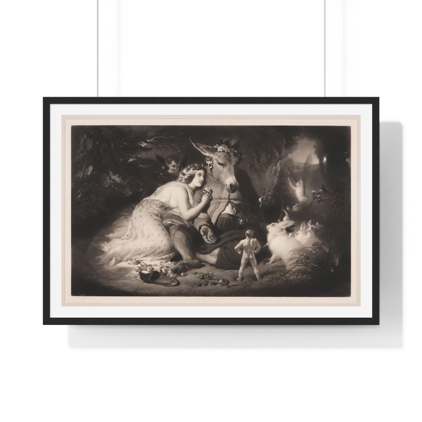 A Midsummer Night's Dream (1857) Engraving by Samuel Cousins from the Original, Framed Art Print