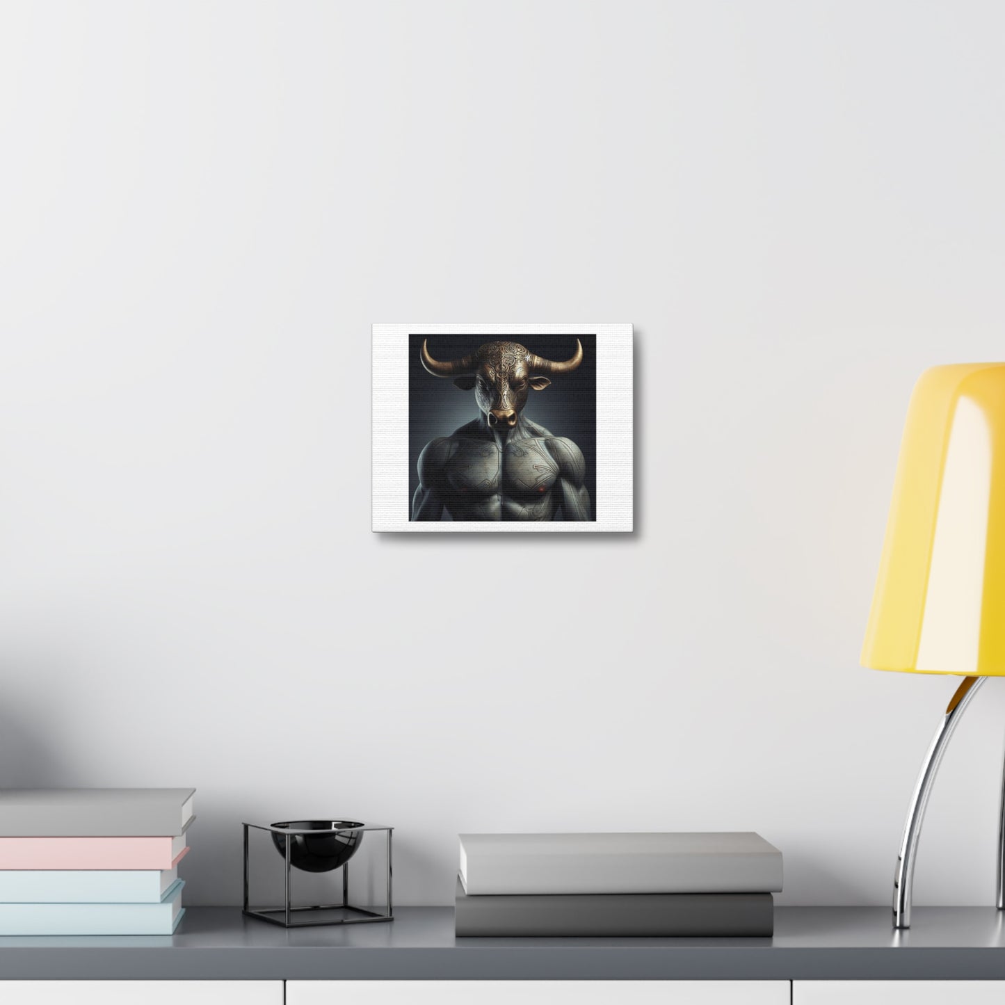 Abstract Bull's Head Artwork 'Designed by AI' Art Print on Canvas