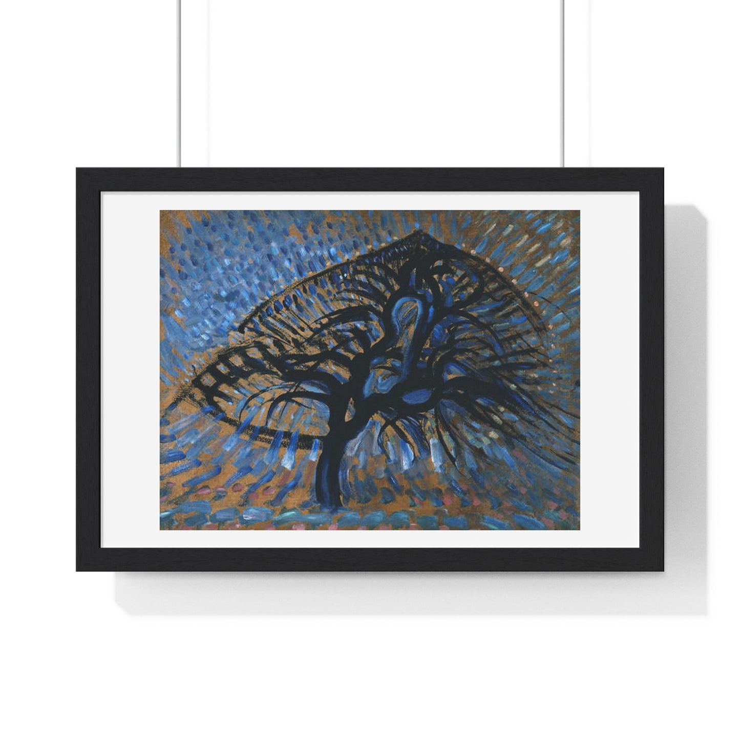 Apple Tree, Pointillist Version (1908–1909) by Piet Mondrian, from the Original, Framed Art Print