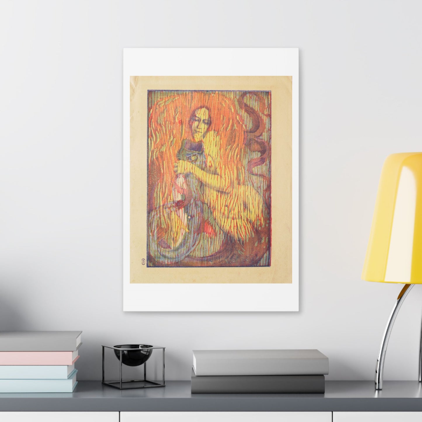 Playful Mermaid (1897) by Paul Herrmann, from the Original, Canvas Art Print