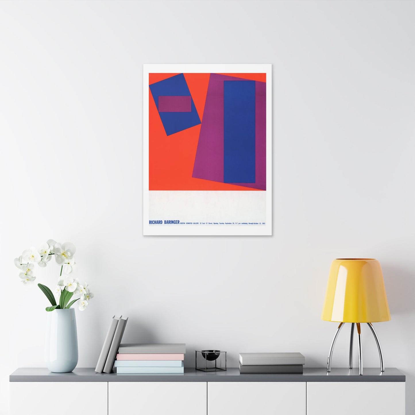 Richard Baringer, Bertha Schaefer Gallery (1963) American Poster, from the Original, Canvas Art Print