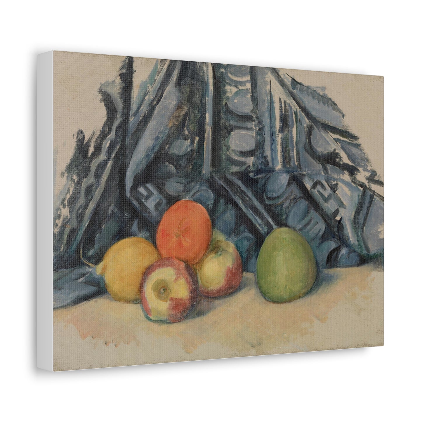 Apples and Cloth 'Pommes et Tapis' (1893–1894) by Paul Cézanne, Canvas Print from the Original Oil on Canvas