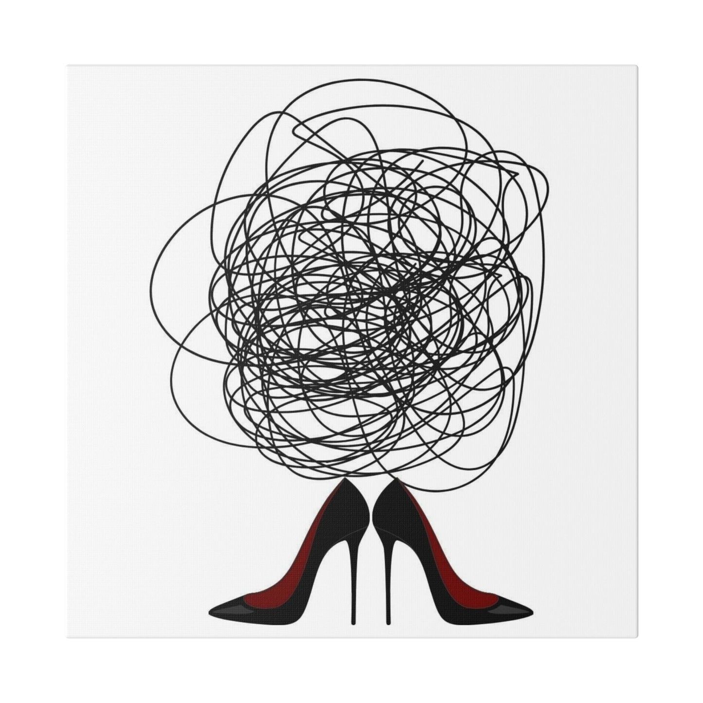 Fashion Stilettos Cartoon Art 'Designed by AI' Canvas Art Print