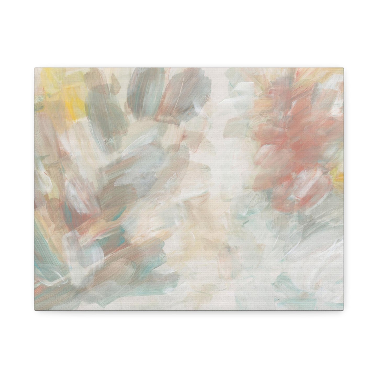 Acrylic Hand Drawn Smear Blot Abstract Art Print on Satin Canvas
