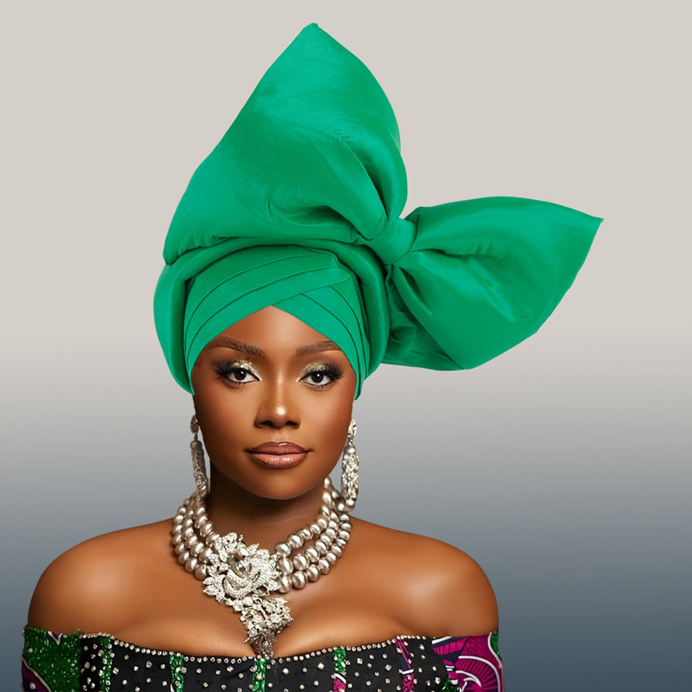African Headdress Wedding Party Formalwear, Big Bow Hat