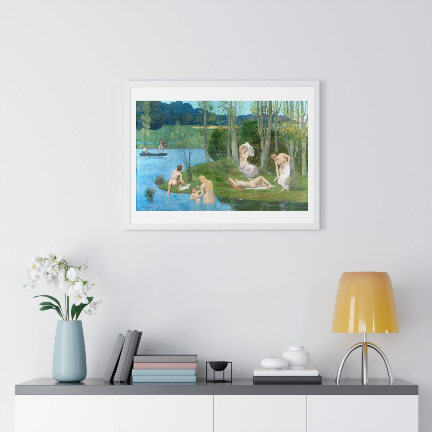 Summer (1891) by Pierre Puvis de Chavannes, from the Original, Framed Art Print