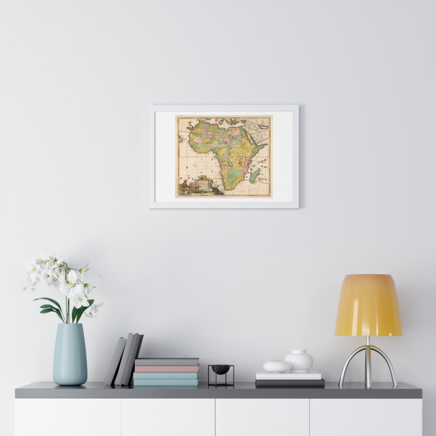 Antique Map of Africa 'Kaart van Afrika' (circa 1690) by Carel Allard, from the Original, Framed Art Print