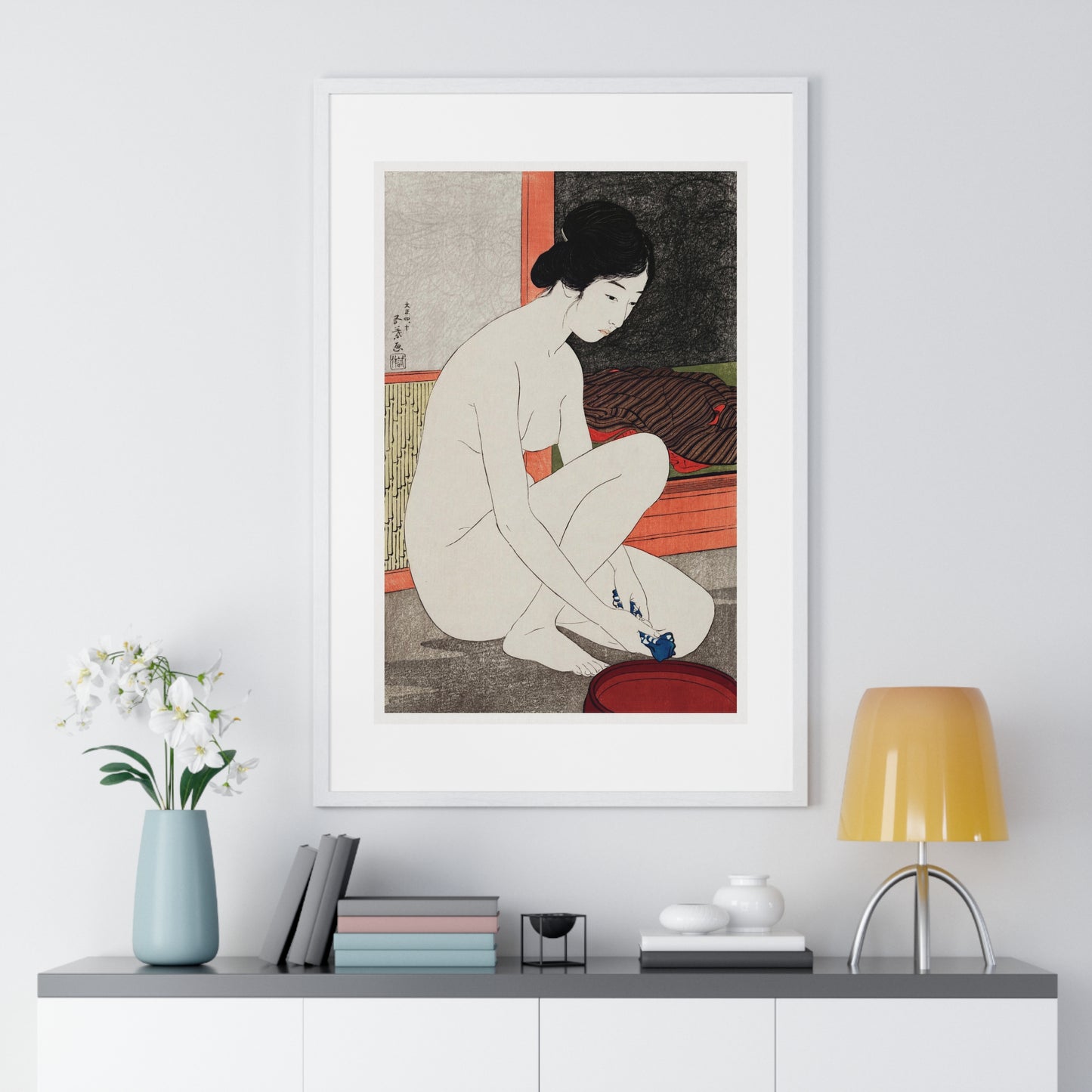 Yokugo no Onna 'Woman After a Bath' (1915) by Goyō Hashiguchi, from the Original, Framed Art Print