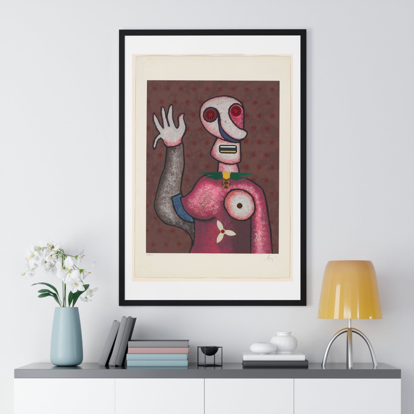Zwaaiende Ciguur (circa 2009) Artist Unknown, from the Original, Framed Print